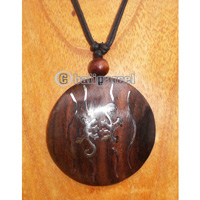 Wooden Necklace With Stainless