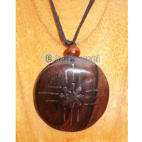 Wooden Necklace With Stainless