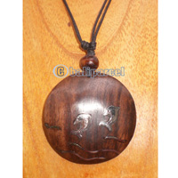Wooden Necklace With Stainless