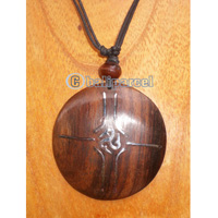 Wooden Necklace With Stainless
