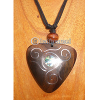 Wooden Necklace With Stainless