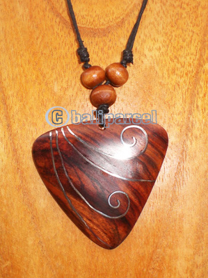 Wooden Necklace With Stainless