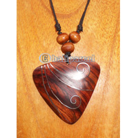 Wooden Necklace With Stainless