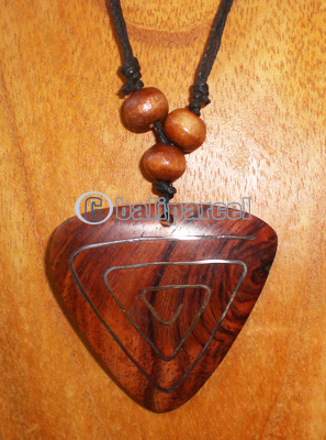 Wooden Necklace With Stainless