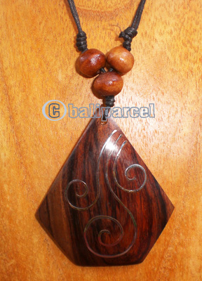 Wooden Necklace With Stainless