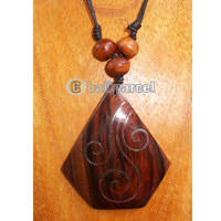 Wooden Necklace With Stainless
