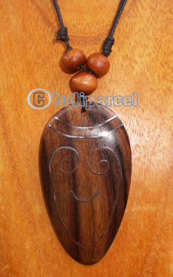Wooden Necklace With Stainless