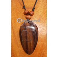 Wooden Necklace With Stainless