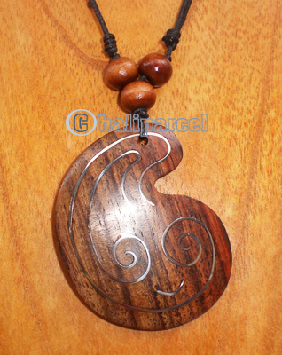 Wooden Necklace With Stainless