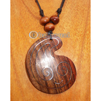 Wooden Necklace With Stainless
