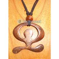 Wooden Necklace With Stainless