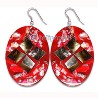 Earring From Resin With Shell