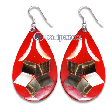 Earring From Resin With Shell
