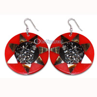 Earring From Resin With Shell