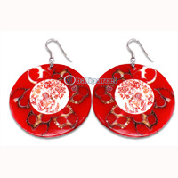 Earring From Resin With Shell