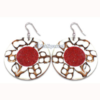 Earring From Resin With Shell