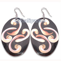Earring From Resin With Shell