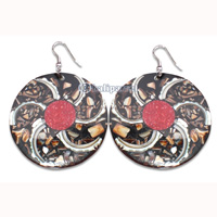 Earring From Resin With Shell