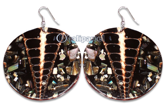 Earring From Resin With Shell