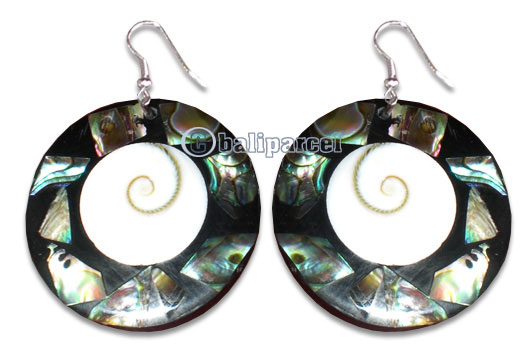 Earring From Resin With Shell