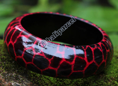 Bangle,  Made From Sono Wood With Abstract Color