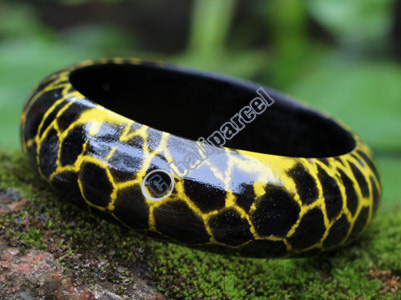Bangle, Made From Sono Wood With Abstract Color