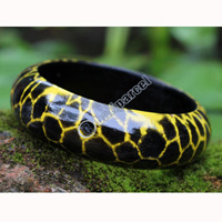 Bangle, Made From Sono Wood With Abstract Color