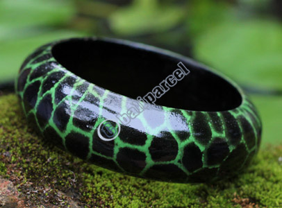 Bangle, Made From Sono Wood With Abstract Color