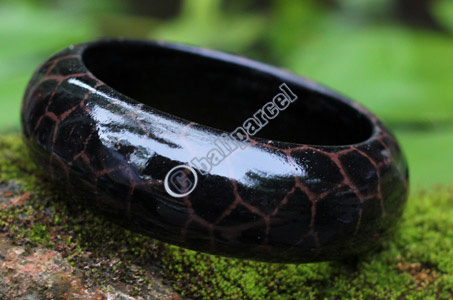 Bangle, Made From Sono Wood With Abstract Color