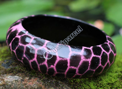 Bangle, Made From Sono Wood With Abstract Color