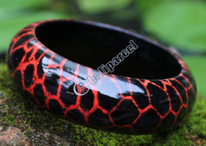 Bangle, Made From Sono Wood With Abstract Color