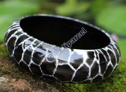 Bangle, Made From Sono Wood With Abstract Color