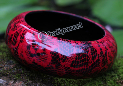 Bangle, Made From Sono Wood With Abstract Color