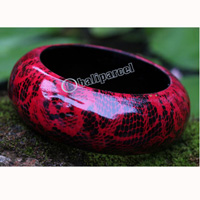 Bangle, Made From Sono Wood With Abstract Color