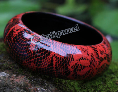 Bangle, Made From Sono Wood With Abstract Color