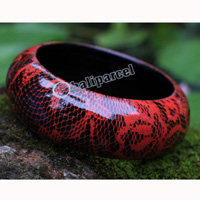 Bangle, Made From Sono Wood With Abstract Color