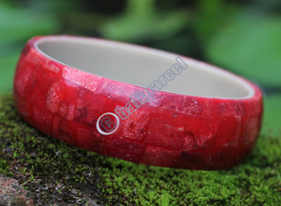Bangle, Made From Raisin With Red Coral