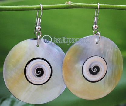 Earring, Made From Resin And Shell