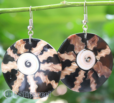 Earring, Made From Resin With Shell