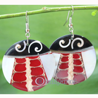 Earring, Made From Shell, Resin, And  Cinnamon