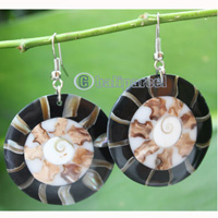 Earring, Made From Resin, Cinnamon With Shell