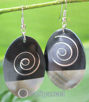 Earring, Made From Resin, Shell With Stainless