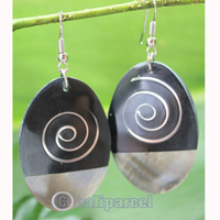 Earring, Made From Resin, Shell With Stainless