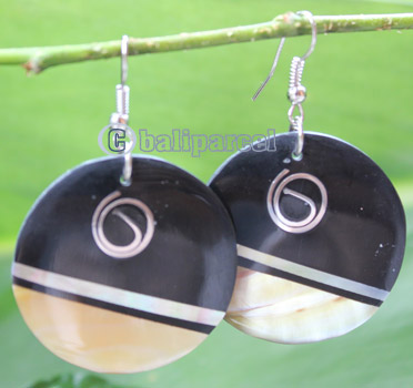 Earring, Made From Resin, Shell With Stainless