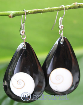 Earring, Made From Resin With Shell