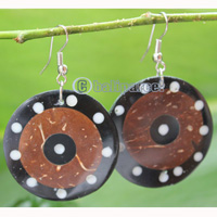 Earring, Made From Resin, Coconut And Shell