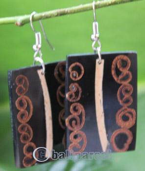 Earring, Made From Resin And Cinnamon