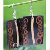 Earring, Made From Resin And Cinnamon