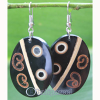 Earring, Made From Resin, Bamboo, And Cinnamon
