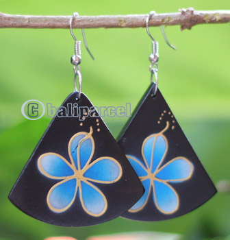 Wooden Earring, Made From Sono Wood With Painting